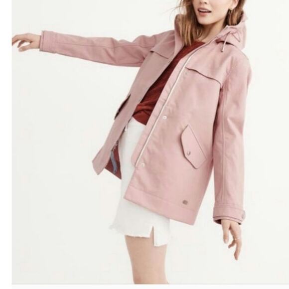 Abercrombie & Fitch Pink Waterproof Wind Resistant Jacket Women's XL - Picture 1 of 11